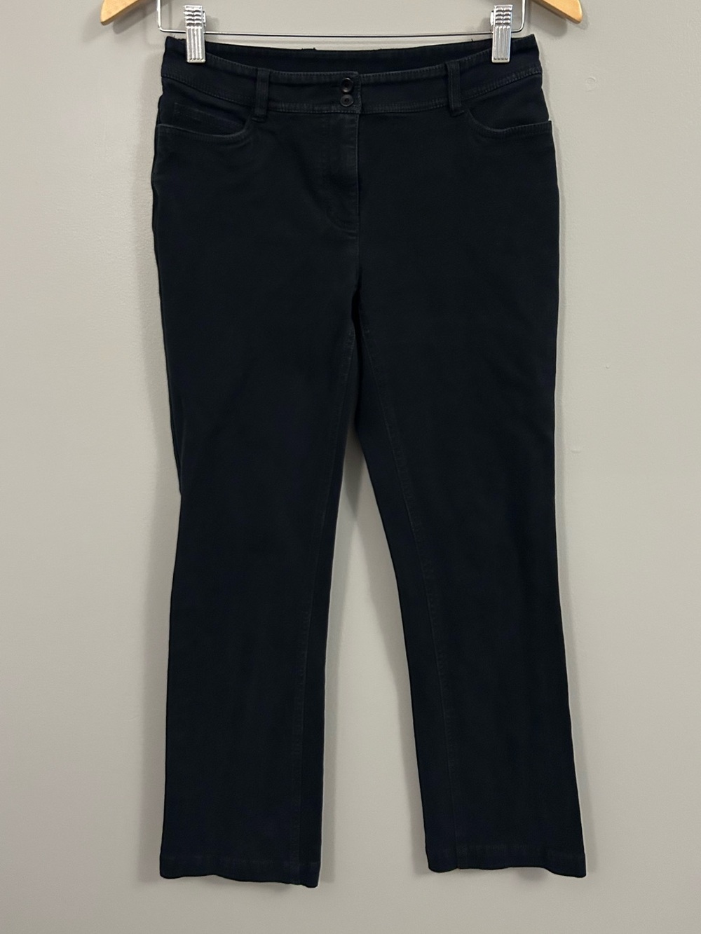 Eileen Fisher Petite Black Pants with Logo Waistband 28